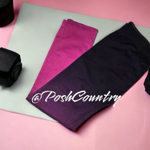 WOMENS LEGGINGS BLACK & FUCHSIA LADIES SM/MED NWT - Picture 4 of 5